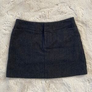 American Eagle Dark Gray Wool Stretch Mini Skirt Womens Size 0